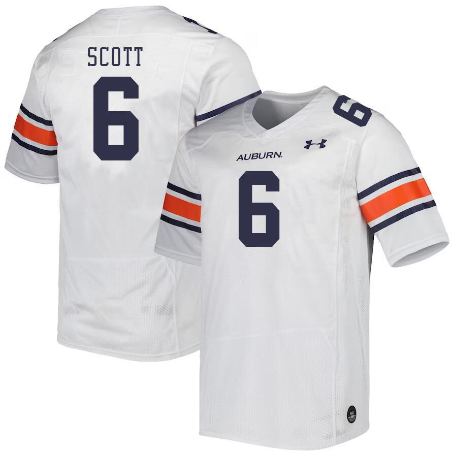 Men #6 Keionte Scott Auburn Tigers College Football Jerseys Stitched-White